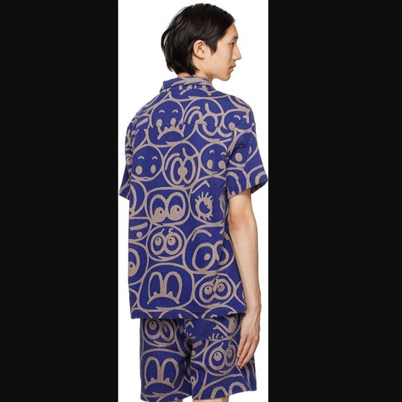 THE ELDER STATESMAN Men's Expression Short Sleeve Button Shirt Size Medium - Picture 7 of 8